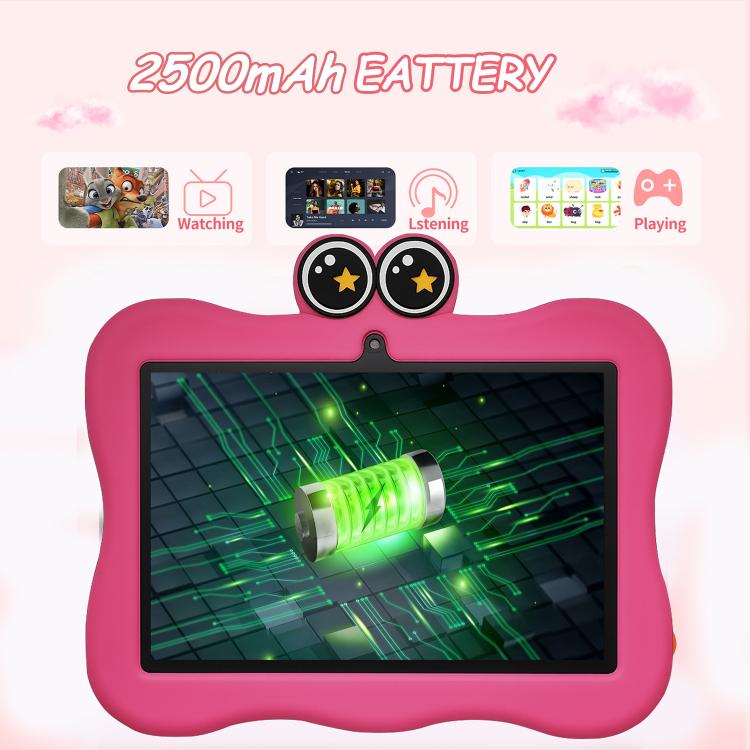 BDF 7 吋 WiFi 兒童平板電腦，附螃蟹矽膠保護套，1GB+16GB，Android 8.1 MTK6735 四核心處理器，美規插頭，3GB+32GB