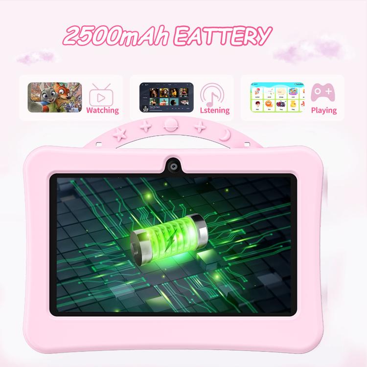 BDF 7 吋 WiFi 兒童平板電腦，附便攜太空人矽膠保護套，1GB+16GB，Android 8.1 MTK6735 四核心處理器，美規插頭，3GB+32GB