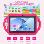 BDF 7 吋 WiFi 兒童平板電腦，附長頸鹿矽膠保護套，2GB+32GB，Android 8.1 MTK6735 四核心處理器，美規插頭，4GB+64GB