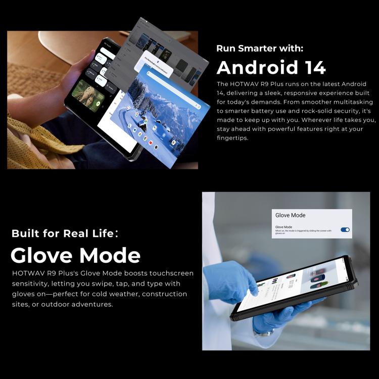 HOTWAV Tab R9 Plus IP68/IP69K 防護平板，8GB+512GB，11 吋 Android 14 Unisoc T7280 八核心 4G 網路，全球版含 Google Play，歐規插頭，Tab R9 Plus