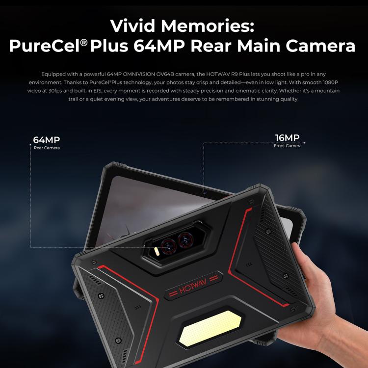 HOTWAV Tab R9 Plus IP68/IP69K 防護平板，8GB+512GB，11 吋 Android 14 Unisoc T7280 八核心 4G 網路，全球版含 Google Play，歐規插頭，Tab R9 Plus