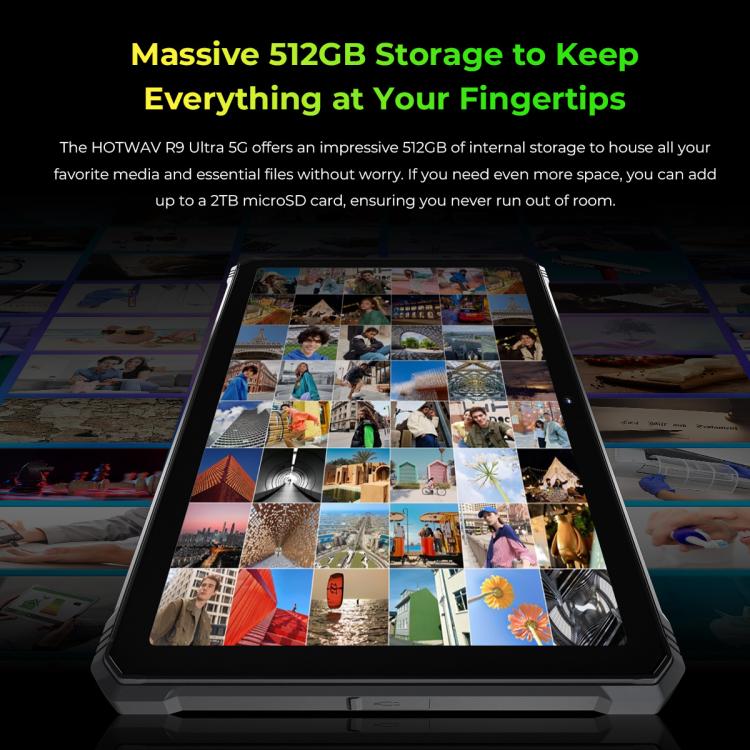 HOTWAV Tab R9 Ultra IP68/IP69K 防護平板，8GB+512GB，11 吋 Android 15 Unisoc T8200 八核心 5G 網路，全球版含 Google Play，歐規插頭，Tab R9 Ultra