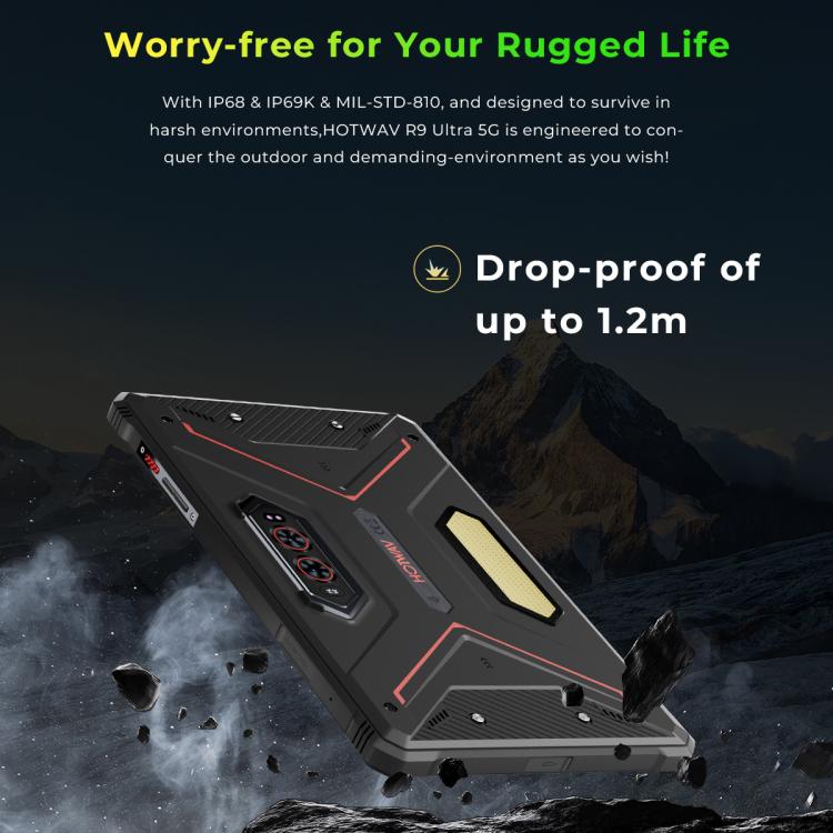 HOTWAV Tab R9 Ultra IP68/IP69K 防護平板，8GB+512GB，11 吋 Android 15 Unisoc T8200 八核心 5G 網路，全球版含 Google Play，歐規插頭，Tab R9 Ultra