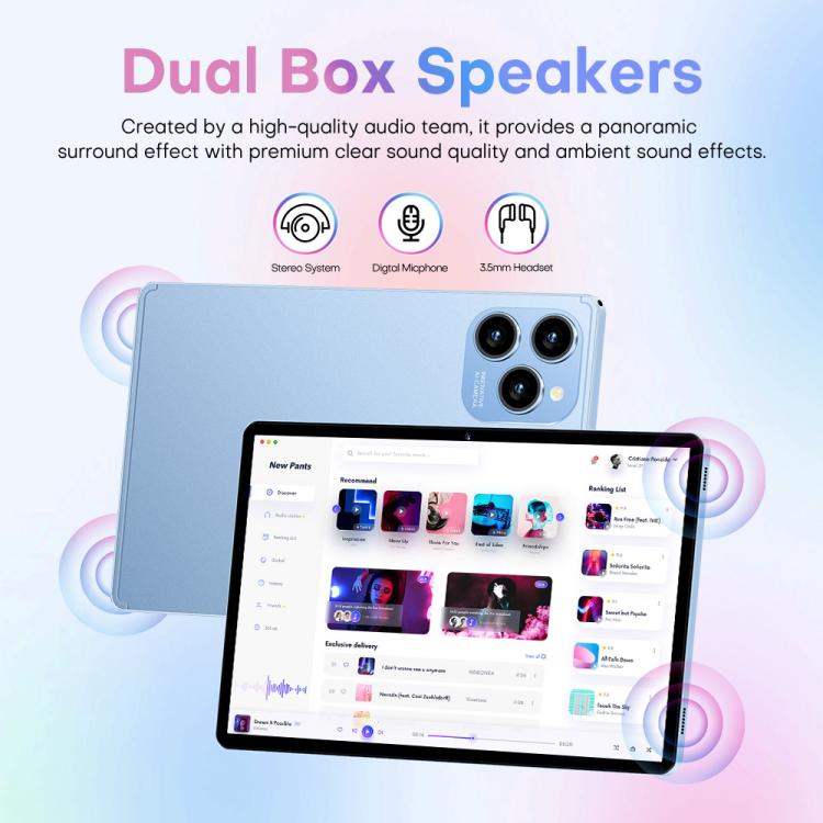 Pad 8 Pro 10.1 吋 4G LTE 平板電腦組合套裝，4GB+32GB，Android 10 MT6755 八核心，附鍵盤／滑鼠／皮套，英規插頭，英規插頭