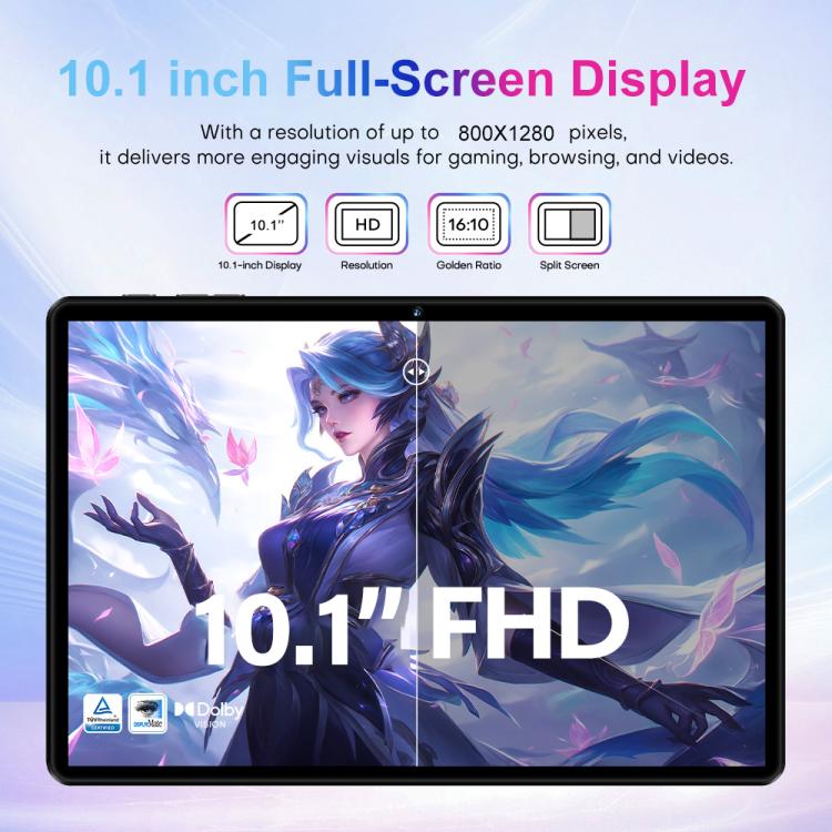 Pad 9 Pro 10.1 吋 4G LTE 平板電腦組合套裝，4GB+32GB，Android 10 MT6755 八核心，附鍵盤／滑鼠／皮套，歐規插頭，歐規插頭