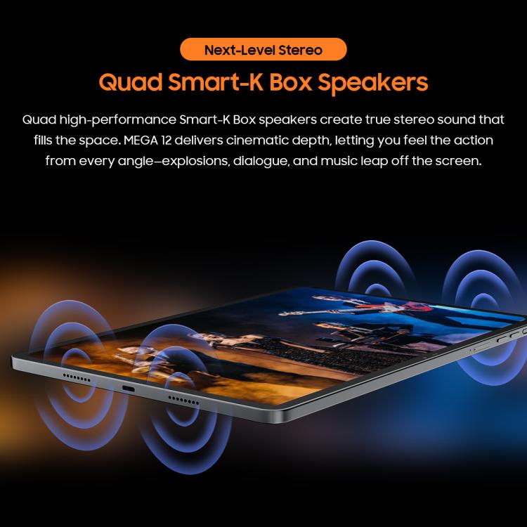 Blackview MEGA 12 平板電腦，12GB+256GB，12.2 吋 Android 16 MediaTek Dimensity 7200 八核心，網路：5G，全球版含 Google Play