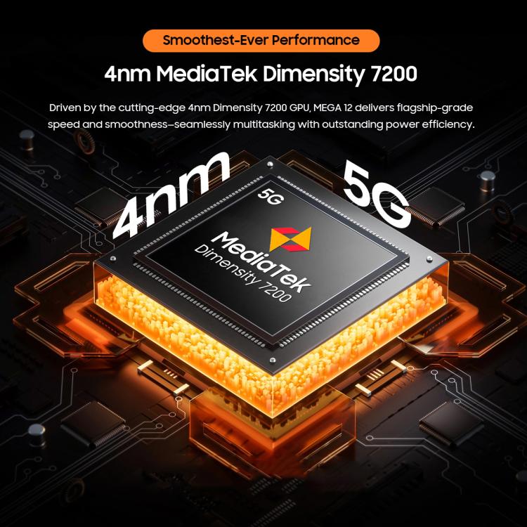 Blackview MEGA 12 平板電腦，12GB+256GB，12.2 吋 Android 16 MediaTek Dimensity 7200 八核心，網路：5G，全球版含 Google Play