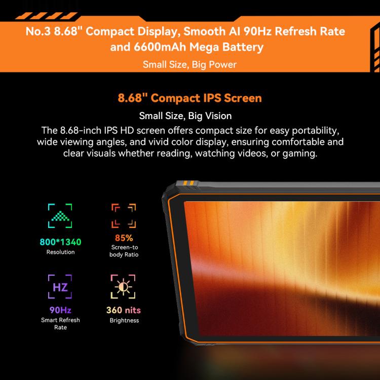 Blackview Active 5 4G 防護平板，8GB+128GB，8.68 吋 Android 14 Unisoc UMS9230E T615 八核心，全球版含 Google Play，Active 5