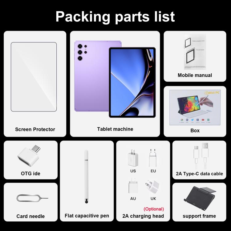 Pad 25 Ultra 10.1 吋 4G LTE 平板電腦，4GB+32GB，Android 10 MTK6755 八核心，歐規插頭，歐規插頭