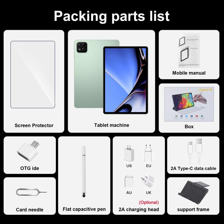 Pad 7 Pro 10.1 吋 4G LTE 平板電腦，4GB+32GB，Android 10 MTK6755 八核心，英規插頭，英規插頭