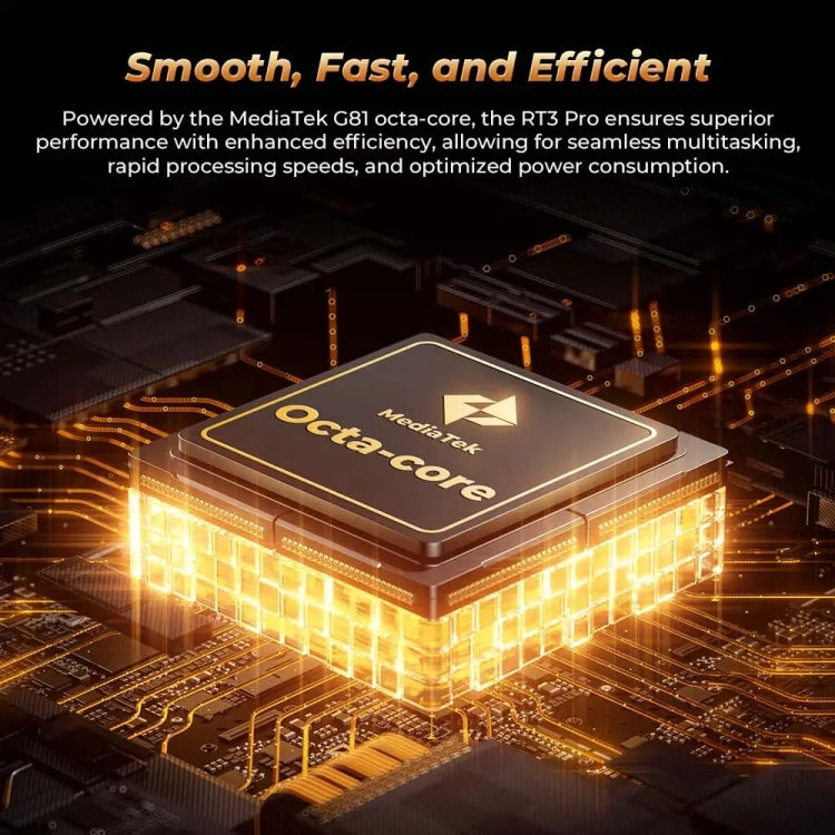 OUKITEL RT3 Pro 4G 網路 IP68/IP69K 防摔平板，4GB+128GB，8.0 吋 Android 14 MediaTek G81 八核心 支援雙 SIM，歐規插頭，RT3 Pro 4GB+128GB