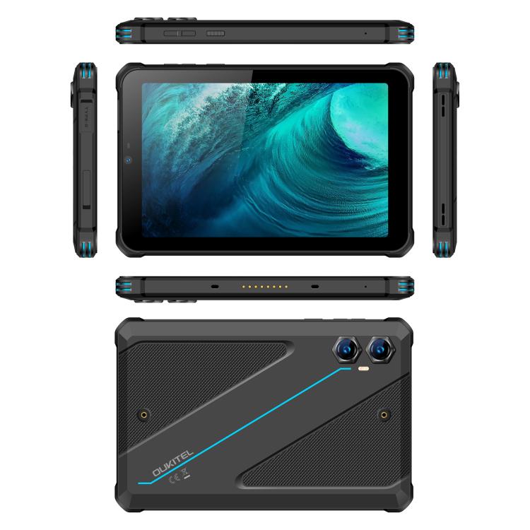 OUKITEL RT3 Plus 4G 網路 IP68/IP69K 防護平板，4GB+128GB，8.0 吋 Android 15 MediaTek G81 八核心，支援雙 SIM，歐規插頭，RT3 Plus 4GB+128GB