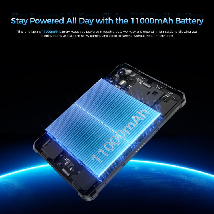 OUKITEL RT3 Plus 4G 網路 IP68/IP69K 防護平板，4GB+128GB，8.0 吋 Android 15 MediaTek G81 八核心，支援雙 SIM，歐規插頭，RT3 Plus 4GB+128GB