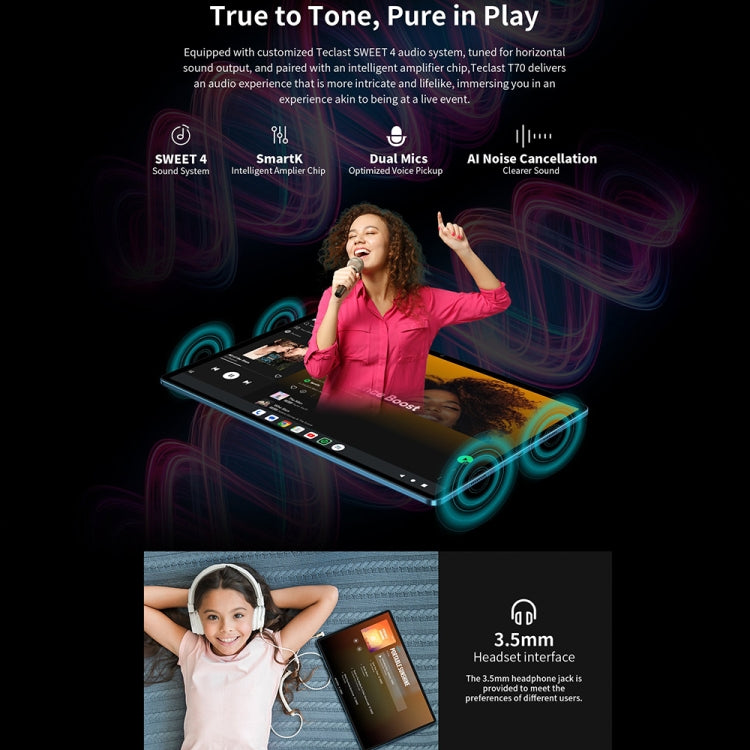 Teclast T70 4G LTE 平板電腦，8GB+256GB，14 吋 Android 14 MediaTek Helio G99 八核心，支援雙 SIM，T70