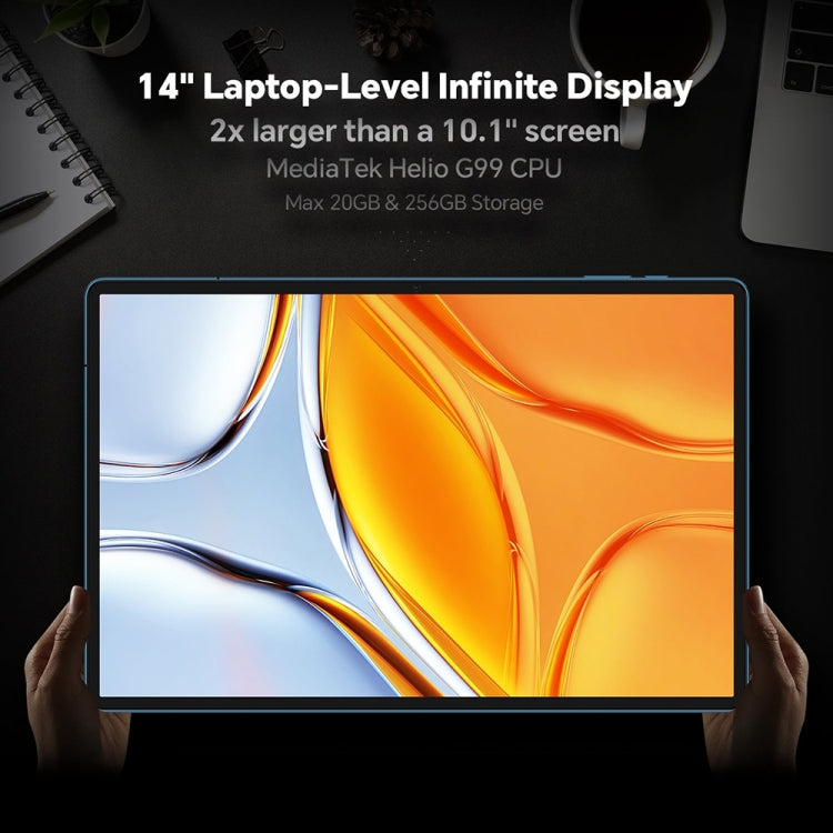 Teclast T70 4G LTE 平板電腦，8GB+256GB，14 吋 Android 14 MediaTek Helio G99 八核心，支援雙 SIM，T70
