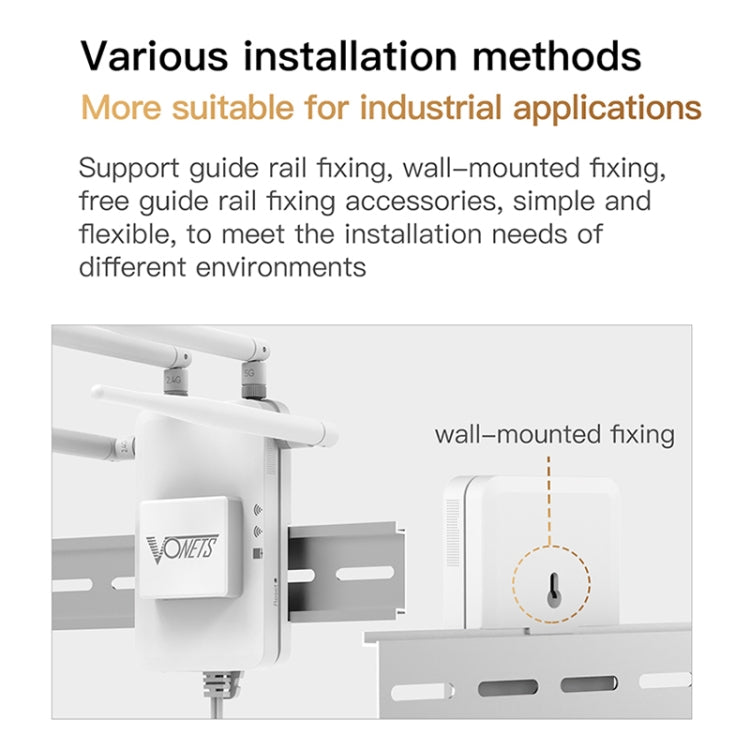 VONETS VAR1200-H 1200Mbps 無線橋接器 外置天線 雙頻 WiFi 中繼器，含 4 根天線 + 直流電源適配器套裝，VAR1200-H 含 4 根天線 + 直流電源適配器套裝