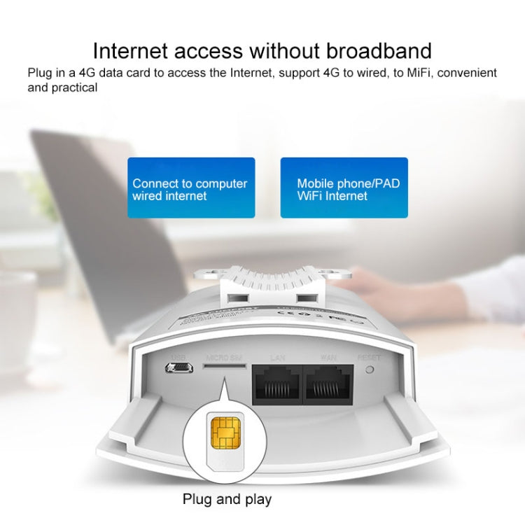 COMFAST CF-E5 300Mbps 4G戶外防水信號放大無線路由器中繼WIFI基站，配備2根天線，亞太版，CF-E5，亞太版