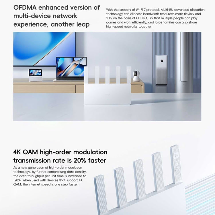 小米路由器 BE5000 WiFi 7 MLO 2.4GHz 5.0GHz 雙頻 2.5G 埠 512MB RAM 中繼器，美規插頭，BE5000