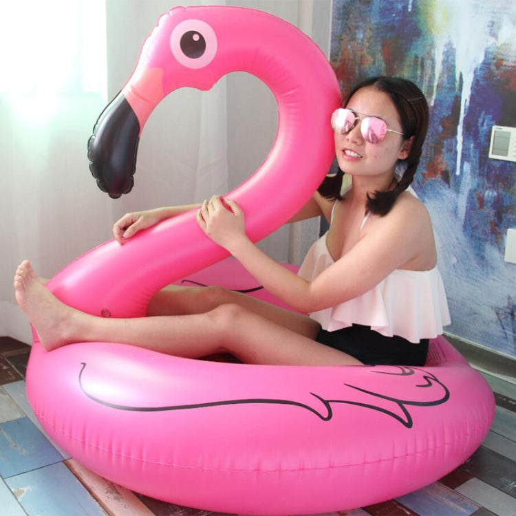 夏季充氣火烈鳥造型浮床泳池躺椅游泳圈浮床，尺寸：90厘米，尺寸：90厘米