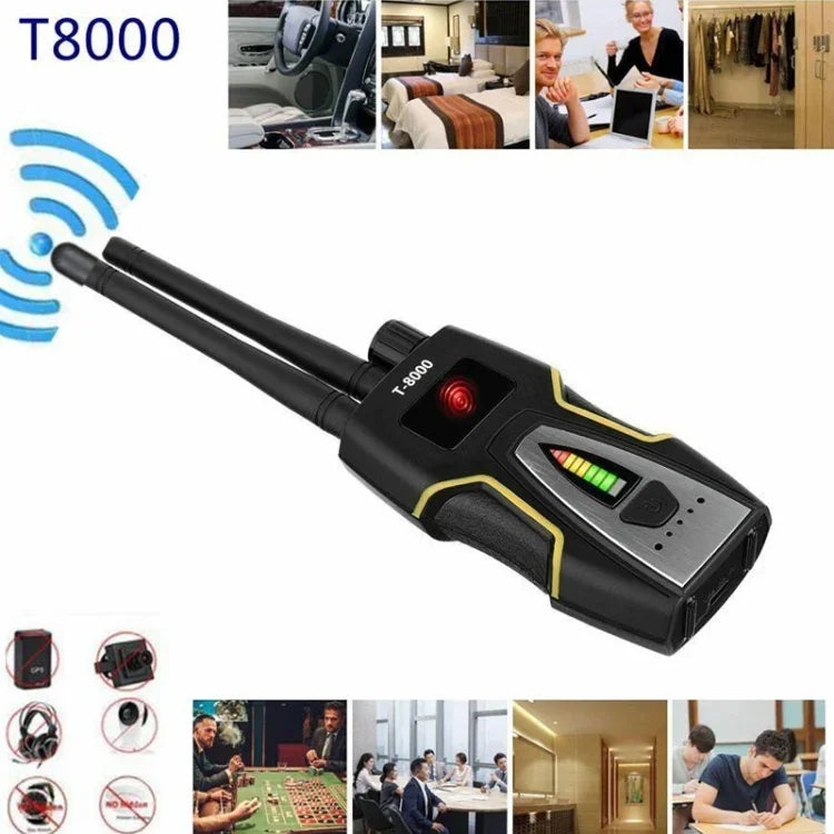 T-8000 射頻訊號偵測器 GSM 音頻尋找器 GPS 掃描偵測器，T-8000 銀色
