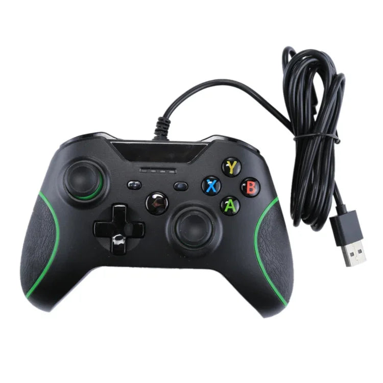 有線 USB 遊戲控制器手把，適用於 XBOX ONE 主機 / 電腦 / 筆電，線長約 2.1 米，HSY-008（黑色）