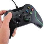有線 USB 遊戲控制器手把，適用於 XBOX ONE 主機 / 電腦 / 筆電，線長約 2.1 米，HSY-008（黑色）