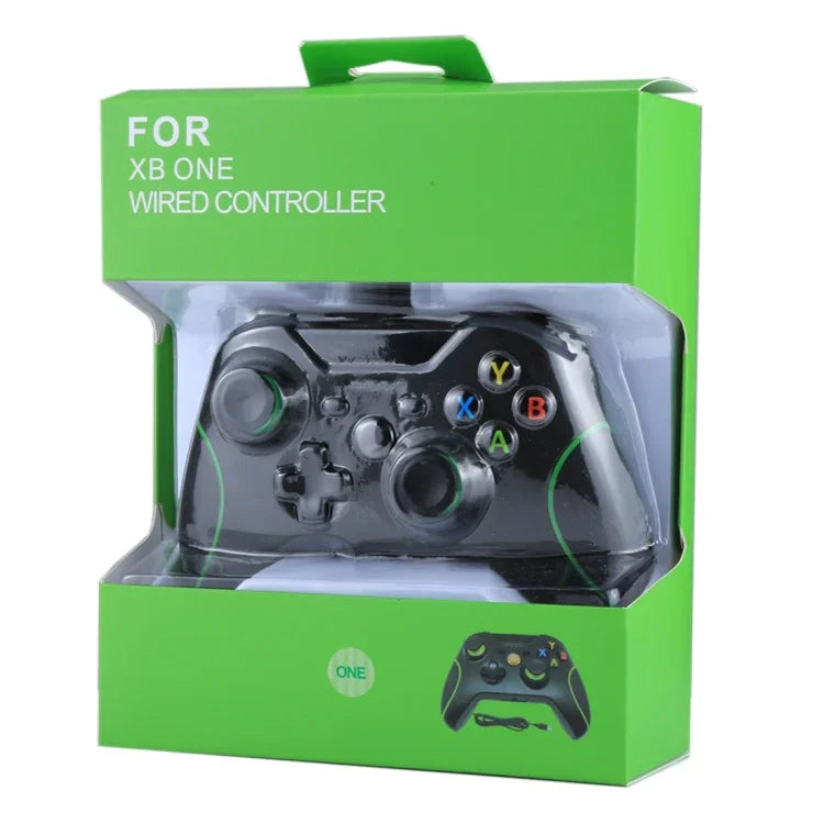 有線 USB 遊戲控制器手把，適用於 XBOX ONE 主機 / 電腦 / 筆電，線長約 2.1 米，HSY-008（黑色）
