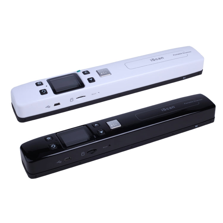 iScan02 雙滾輪行動文件便攜手持掃描器，配備 LED 顯示屏，支援 1050DPI / 600DPI / 300DPI / PDF / JPG / TF，iScan02 白色，iScan02 黑色