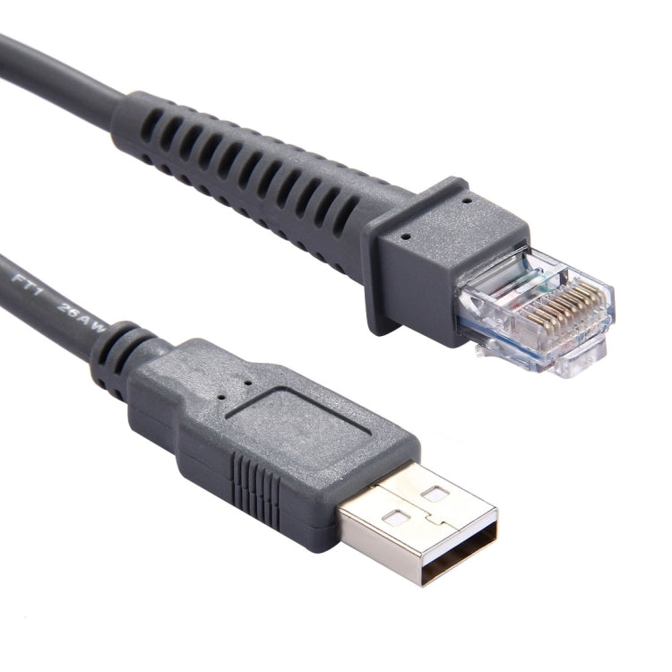2米 USB A 公頭轉 RJ45 掃描器串列數據線，適用於 Symbol LS2208 / 2208AP / LS4278，USB A 公頭轉 RJ45