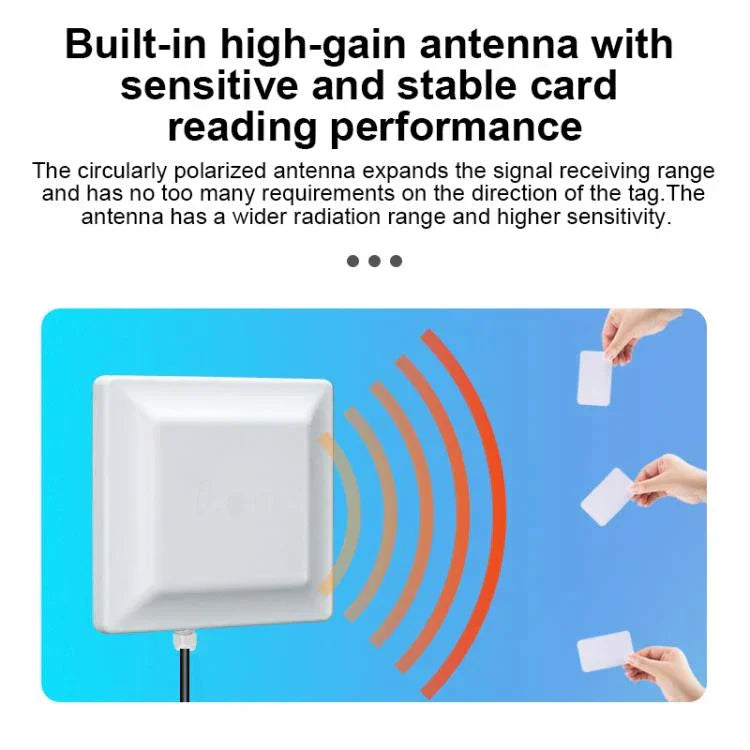 UHF 電子標籤識別 RFID 讀寫器 7dbi 天線一體化讀取器，款式：USB 虛擬埠，USB 虛擬埠