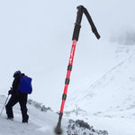 105cm登山四直柄手杖，紅色#105cm