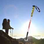 135cm可調節便攜高度戶外鋁合金登山杖，紅色#135cm，綠色#135cm