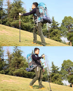 135cm可調節便攜高度戶外鋁合金登山杖，紅色#135cm，綠色#135cm