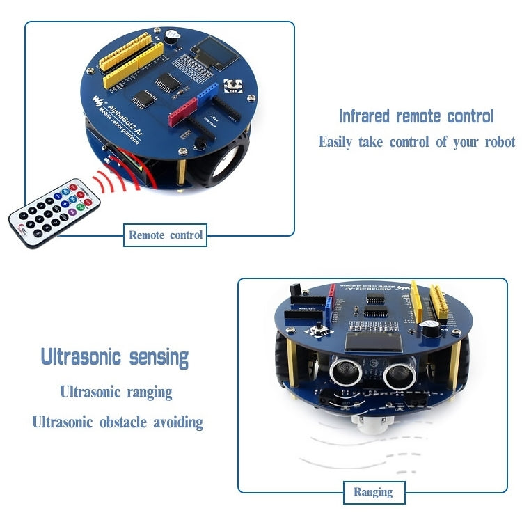 Waveshare AlphaBot2 Arduino 機器人組裝套件（不含 Arduino 控制器），適用於 Arduino（不含 Arduino 控制器）