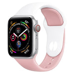 雙色矽膠錶帶，適用於 Apple Watch Series 3 & 2 & 1 38毫米（白色+紅色）