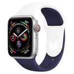 雙色矽膠錶帶，適用於 Apple Watch Series 3 & 2 & 1 38毫米（白色+紅色）