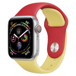雙色矽膠錶帶，適用於 Apple Watch Series 3 & 2 & 1 38毫米（白色+紅色）
