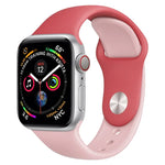 雙色矽膠錶帶，適用於 Apple Watch Series 3 & 2 & 1 38毫米（白色+紅色）