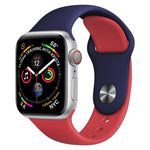 雙色矽膠錶帶，適用於 Apple Watch Series 3 & 2 & 1 38毫米（白色+紅色）