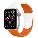雙色矽膠錶帶，適用於 Apple Watch Series 3 & 2 & 1 38毫米（白色+紅色）