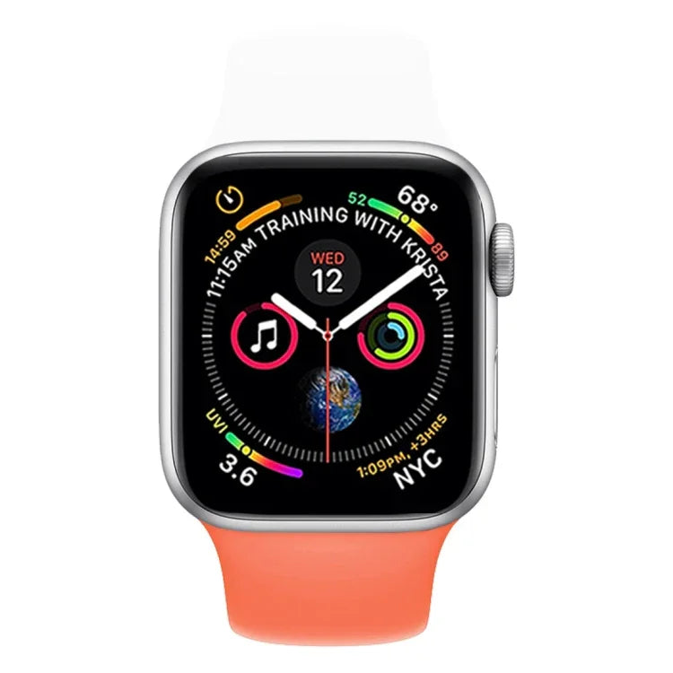雙色矽膠錶帶，適用於 Apple Watch Series 3 & 2 & 1 38毫米（白色+紅色）
