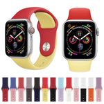 雙色矽膠錶帶，適用於 Apple Watch Series 3 & 2 & 1 38毫米（白色+紅色）