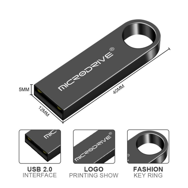 MicroDrive 16GB USB 2.0 金屬防水高速隨身碟（灰色），16GB