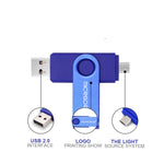MicroDrive 32GB USB 2.0 行動電腦雙用旋轉 OTG 金屬隨身碟，32GB