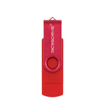 MicroDrive 32GB USB 2.0 行動電腦雙用旋轉 OTG 金屬隨身碟，32GB