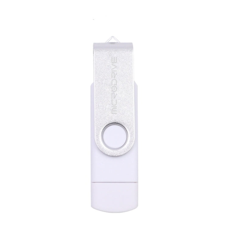 MicroDrive 32GB USB 2.0 行動電腦雙用旋轉 OTG 金屬隨身碟，32GB