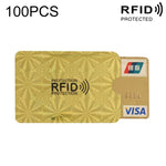 100片鋁箔RFID阻隔信用卡身份證銀行卡套 卡片收納套，尺寸：9 x 6.3cm