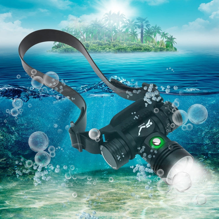 60m Underwater Photography Video Fill-up Headlight Diving Flashlight with Battery Display Function(Headlight+Battery+Charger)