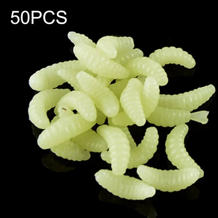 HENGJIA SO106 50 件 20mm 模擬麵包餌蟲新月形軟餌馬背魚蟲餌釣具
