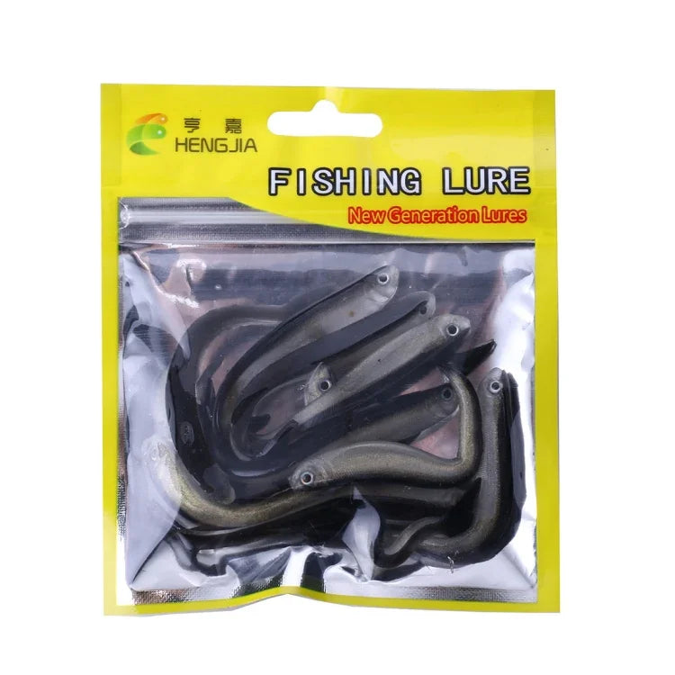 HENGJIA SO101 10 件 8cm/2.4g 鰍魚軟餌雙色小魚路亞軟餌海釣用